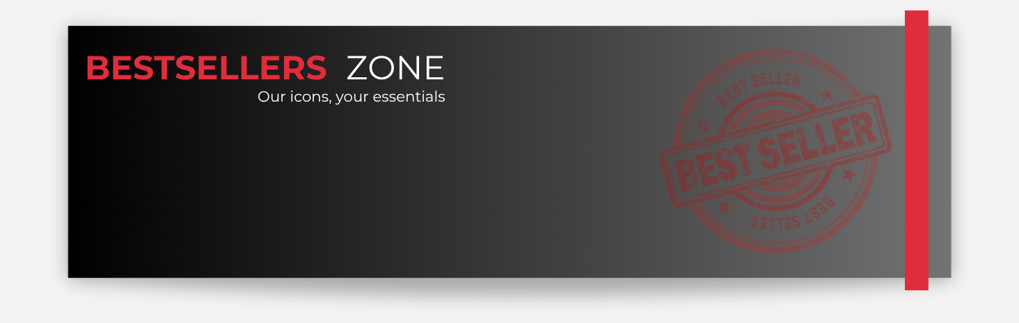 Black banner with 'Bestsellers Zone' text and a red 'Best Seller' stamp on a white background
