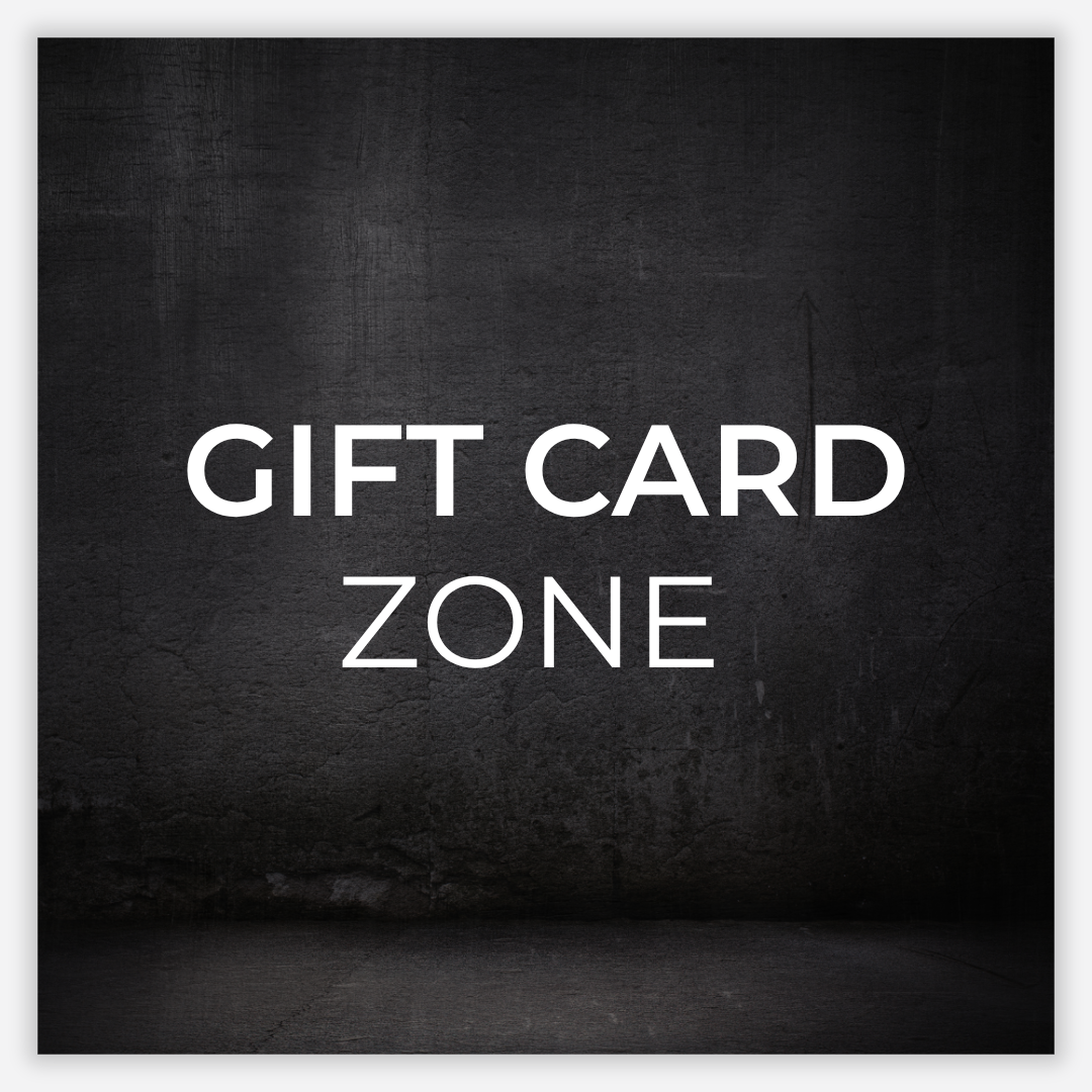 ZONE369 Gift Card Zone — white uppercase text on a dark concrete background; navigation tile for digital gift cards.