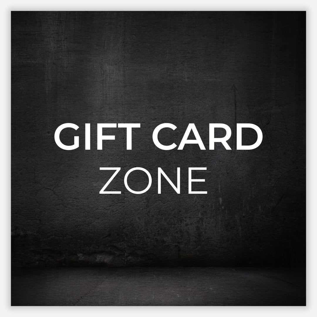 ZONE369 Gift Card Zone — white uppercase text on a dark concrete background; navigation tile for digital gift cards.