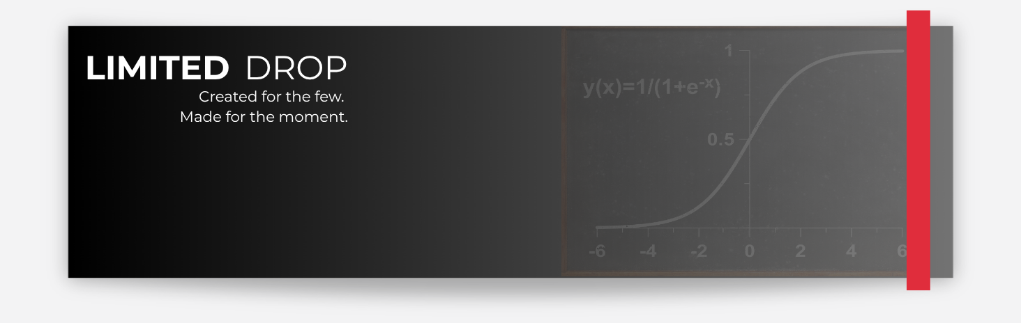 Black banner with text 'LIMITED DROP' and a graph on a white background