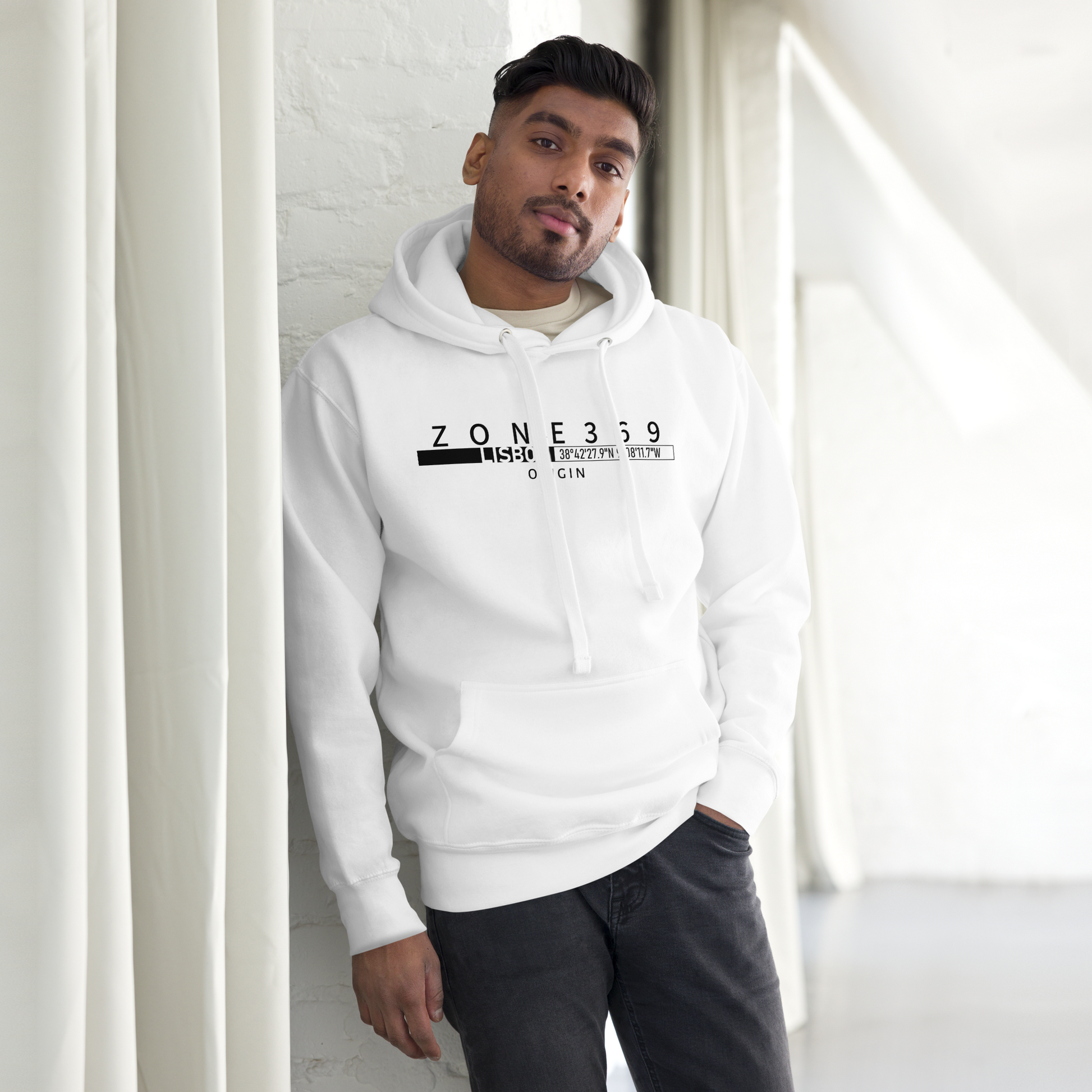 H01C UNLEASH LISBON HOODIE - ZONE369 - White Hoodie front