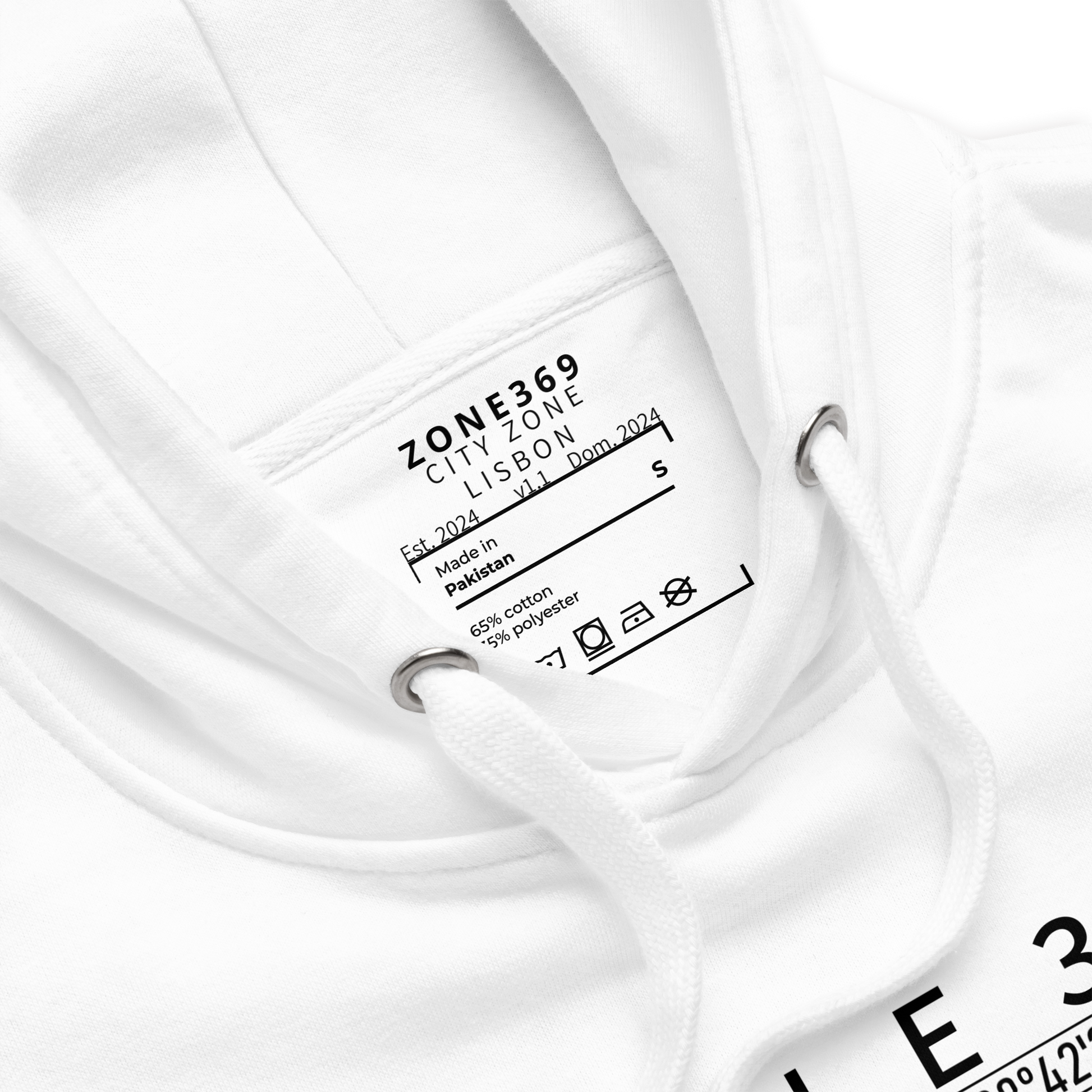 H01C UNLEASH LISBON HOODIE - ZONE369 - White Hoodie insite label